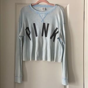 PINK waffle crop top